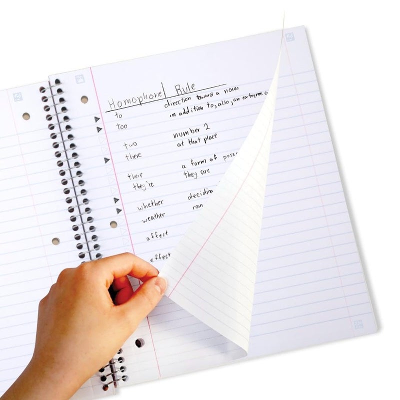 Five Star Spiral Notebook + Study App, 1 Subject, Wide Ruled Paper, 8" x 10-1/2", 100 Sheets, Fights Ink Bleed, Water Resistant Cover, Vivid Yellow (930010CJ1) - Image 3